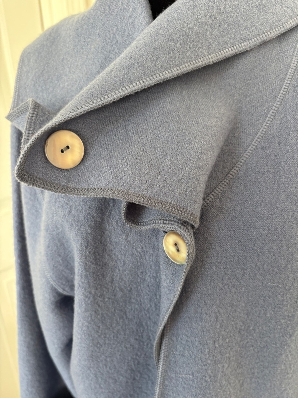 Herman Geist Shawl Collar Button Front Jacket — Dusty Blue - Picture 3 of 13
